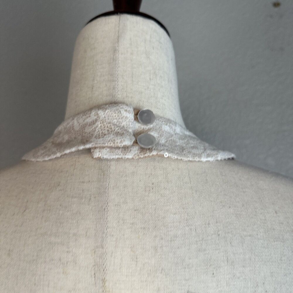 Dress The Population Cassie Halter Midi Dress Size XL White Floral Lace Sequin - Picture 6 of 9